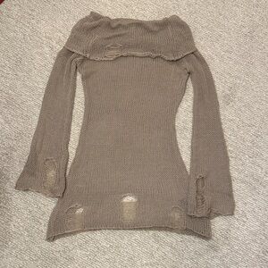 🖤 Darker Wavs Distressed Knit Sweater